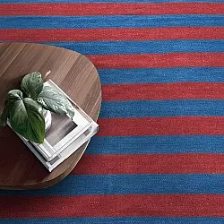 Cotton rug - Nilo (red/blue)