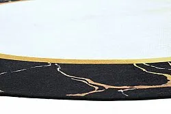 Round rug - Cerasia (black/white/gold)