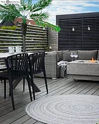 Round rug - Brussels Weave (grey)