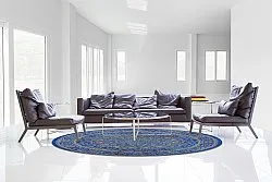 Round rug - Vinadio (blue/gold)