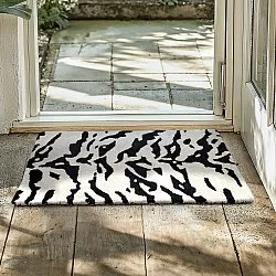 Door mat - Zebra Tufted Wool Premium (white/black)