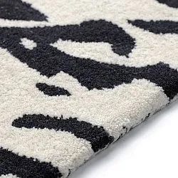Door mat - Zebra Tufted Wool Premium (white/black)