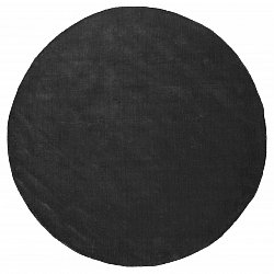 Round rug - Recycled PET with viscose look (black)
