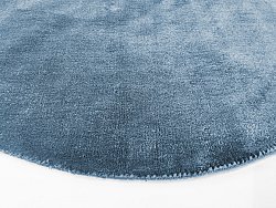 Round rug - Recycled PET with viscose look (blue)