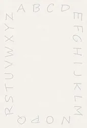 Childrens rugs - Alphabetic Border (white)