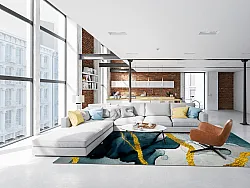 Wilton rug - Alvaro (blue/white/gold)