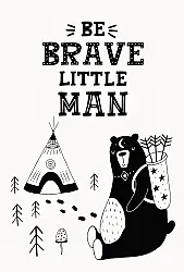 Childrens rugs - Camping Bear (white)