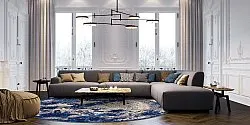 Round rug - Temima (blue)