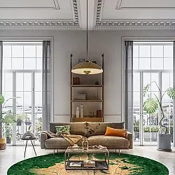 Round rug - Positano (beige/green)