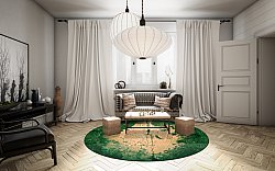 Round rug - Positano (beige/green)