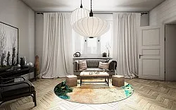 Round rug - Tempes (beige/multi)