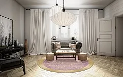 Round rug - Roges (pink/gold)