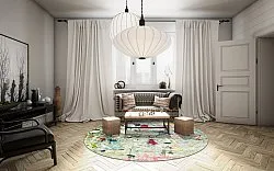 Round rug - Satriano (grey/multi)