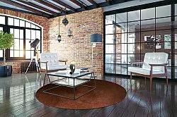 Round rug - Bovera (brown/red)