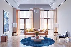 Round rug - Campile (blue)