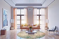 Round rug - Giave (beige/blue)