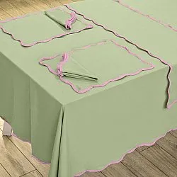 Cotton tablecloth - Yrsa (green)