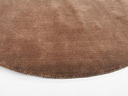 Round rug - Recycled PET with viscose look (brown)
