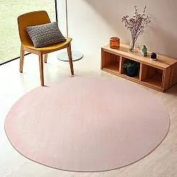 Round rug - Recycled PET with viscose look (pink)