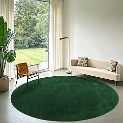 Round rug - Recycled PET with viscose look (green)