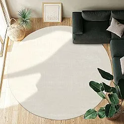 Round rug - Recycled PET with viscose look (offwhite)