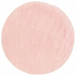 Round rug - Recycled PET with viscose look (pink)
