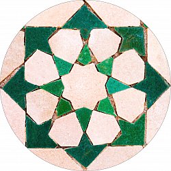 Round rug - Chia (grön/beige)