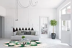 Round rug - Chia (green/beige)