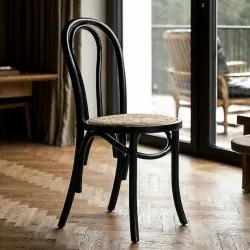 Chair - Bistro (rattan/black) - 2 pcs
