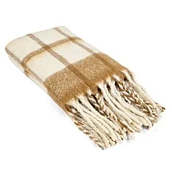 Throws - Plaid in wool mix - Rachel (yellow)