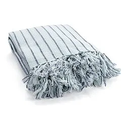 Throws - Rumi stripe cotton throw (light blue/navy/cream)