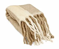 Throws - Wool blend throw - Beatriz Stripe (beige/white)