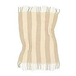 Throws - Wool blend throw - Beatriz Stripe (beige/white)