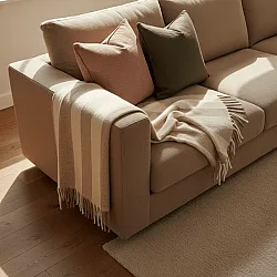 Throws - Wool blend throw - Beatriz Stripe (beige/white)
