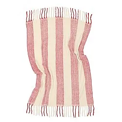Throws - Wool blend throw - Beatriz Stripe (red/white)