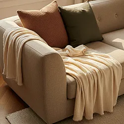 Throws - Muslin throw - Dorena (cream)