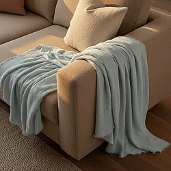 Throws - Muslin throw - Dorena (light blue)