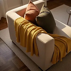 Throws - Muslin throw - Dorena (mustard)