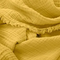 Throws - Muslin throw - Dorena (mustard)