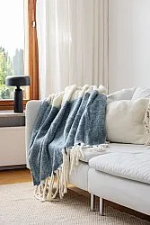 Throws - Plaid in wool mix - Carrie (blue)