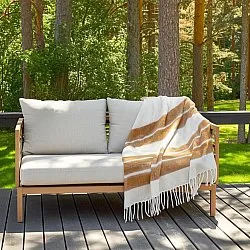 Throws - Plaid in wool mix - Charlotte (yellow)
