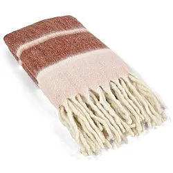 Throws - Plaid in wool mix - Charlotte (pink)