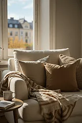 Throws - Wool blend throw - Melody (brown/beige)
