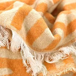 Throws - Wool blend throw - Melody (beige/orange)
