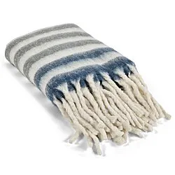 Throws - Plaid in wool mix - Monica (blue)