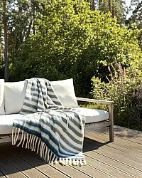 Throws - Plaid in wool mix - Monica (blue)