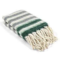 Throws - Plaid in wool mix - Monica (green)