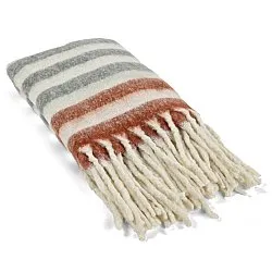 Throws - Plaid in wool mix - Monica (pink)