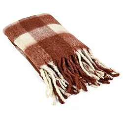 Throws - Plaid in wool mix - Phoebe (pink)