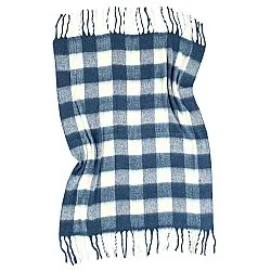 Throws - Plaid in wool mix - Phoebe (blue)
